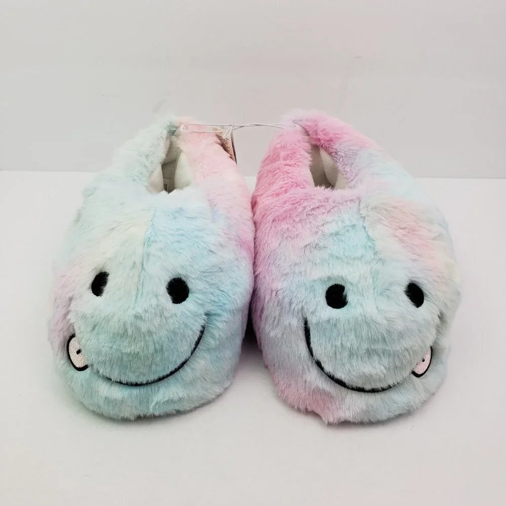 NEW Old Navy Girls Size XL 3-4 Critter Smile Slip On Fuzzy Comfort Slippers